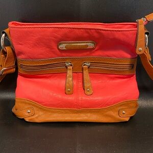 Rossetti cross body coral/brown hand bag
